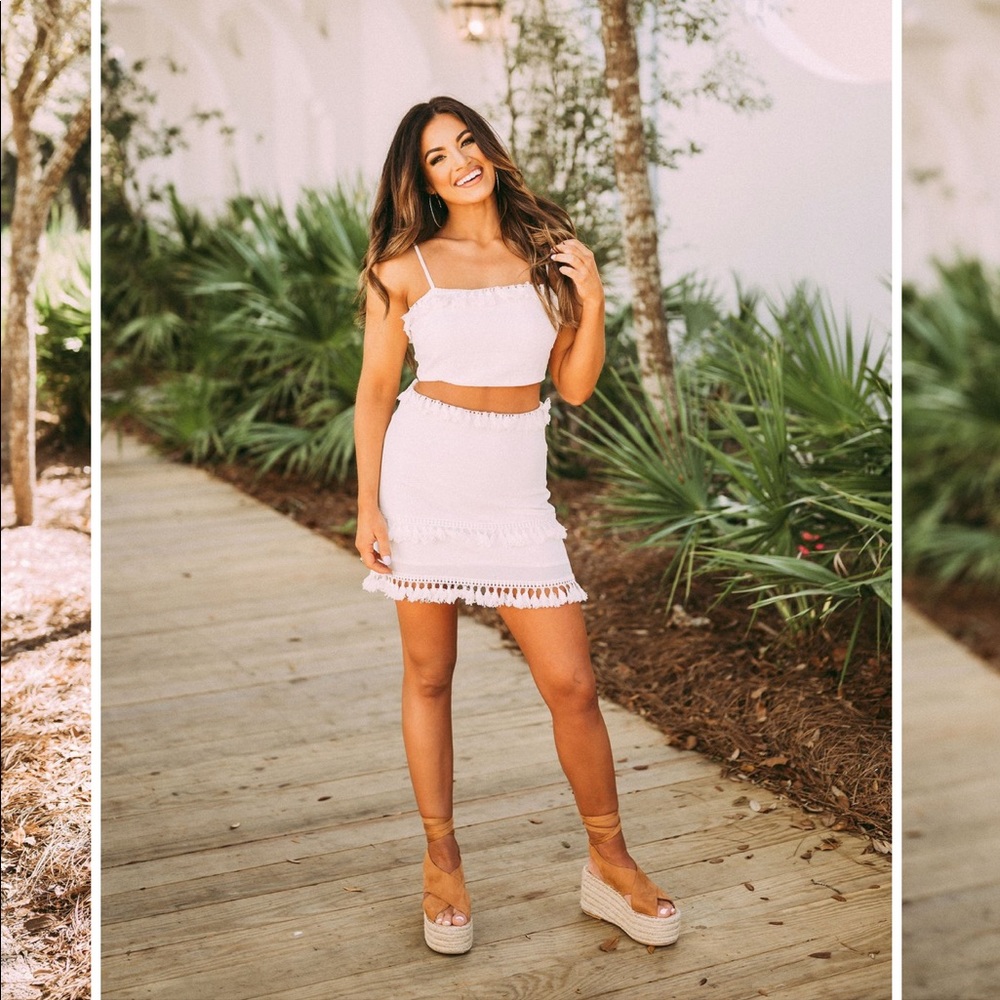 Tassel Skirt Set - White